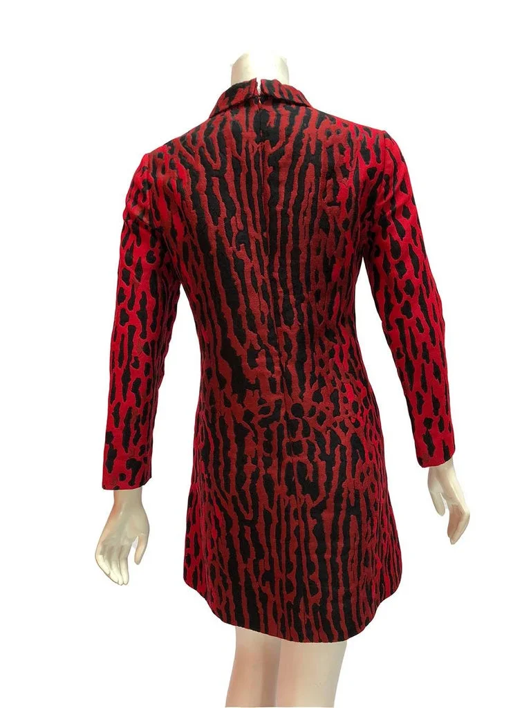 red and black animal print dress Plus-Size Short Sequin Party Dress with Long Sleeves– PromGirl main image 1
