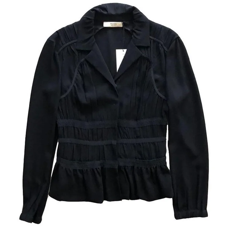 Prada Gathered Waist Blazer