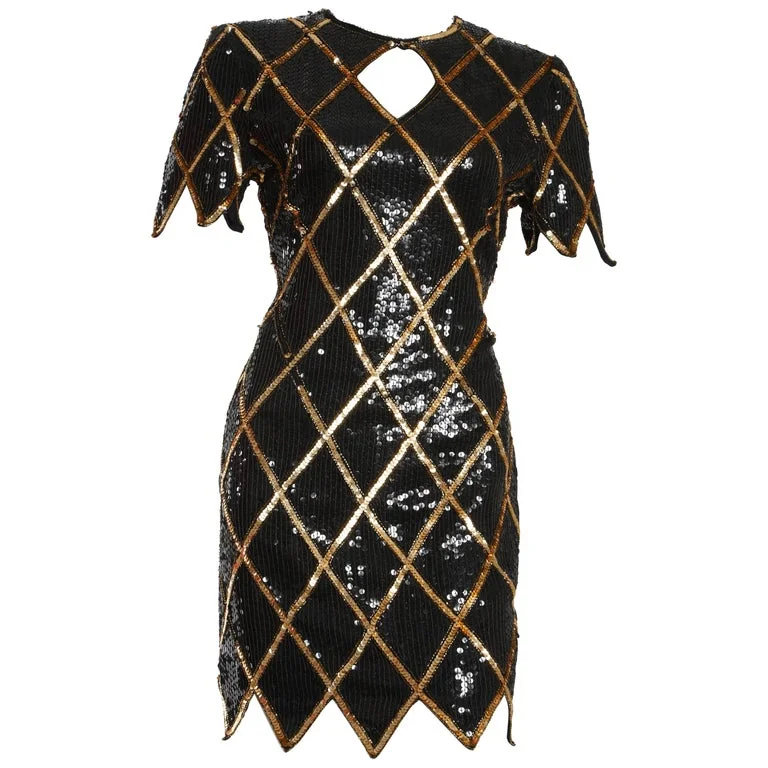 Vintage 1980 La Scala Sequin Dress 