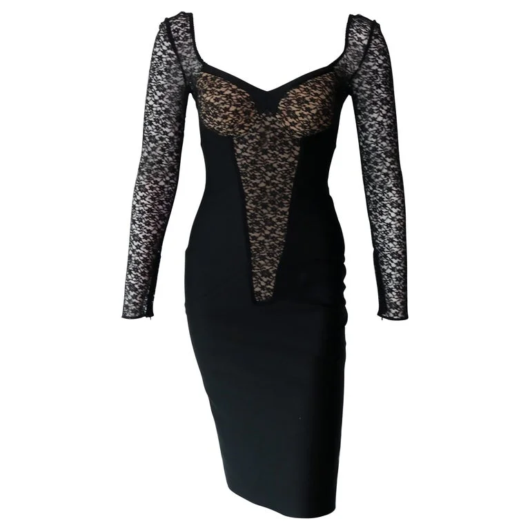 Stella McCartney Black and Lace Corset Dress