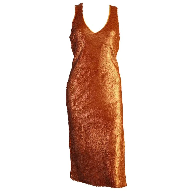 Prabal Gurung Copper Sequin Dress