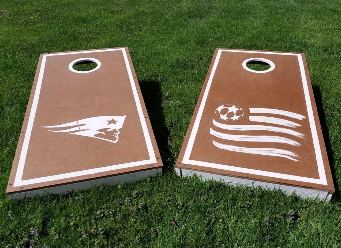 2019 Custom built, designed, and painted two wooden cornhole boards