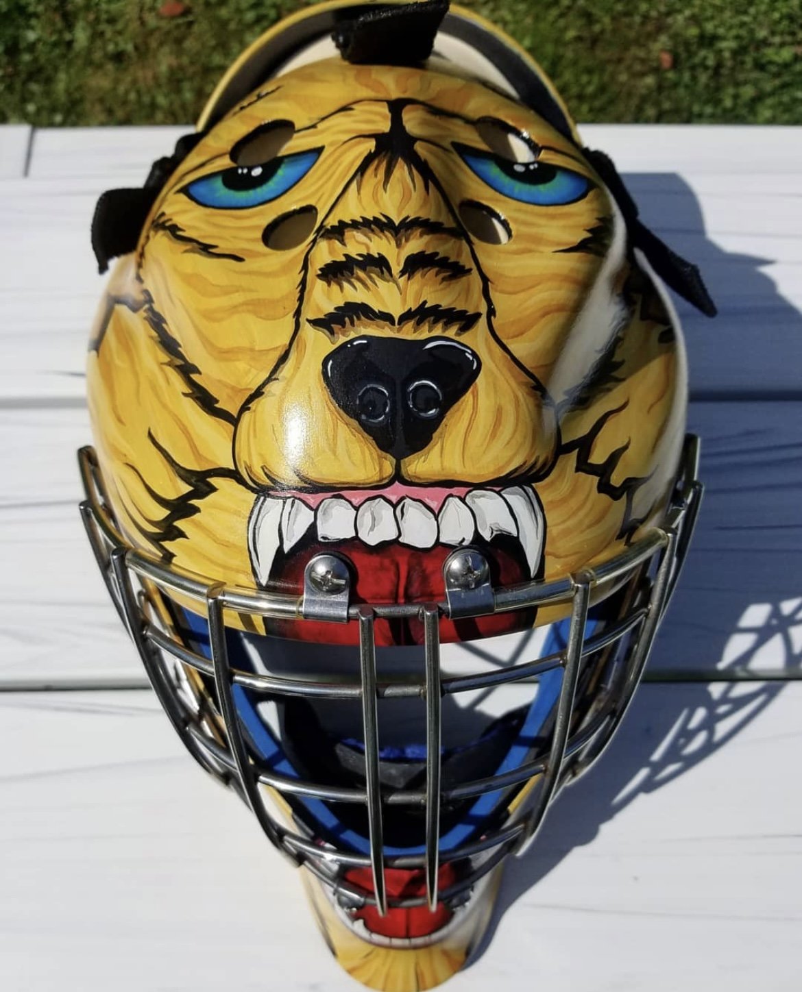 2018 Custom designed and painted a hockey goalie mask by commission.