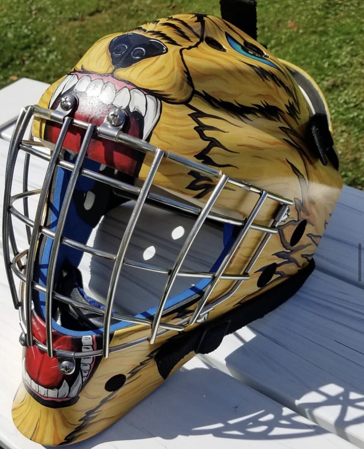 2018 Custom designed and painted a hockey goalie mask by commission.