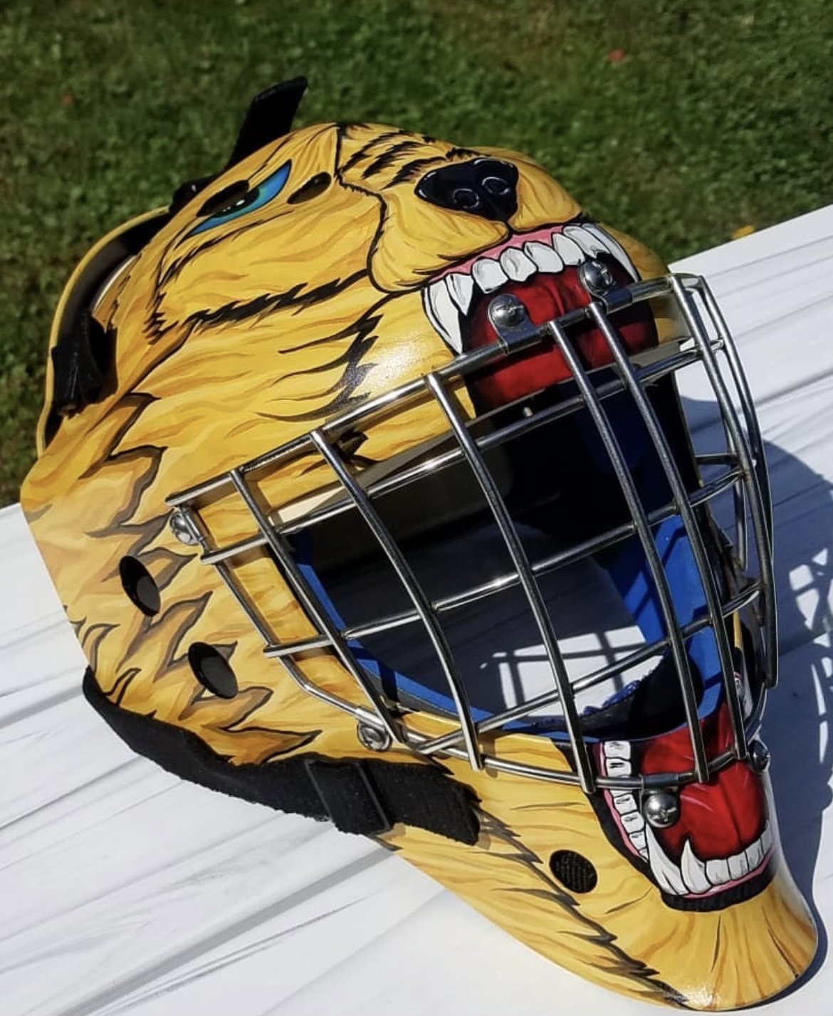 2018 Custom designed and painted a hockey goalie mask by commission.