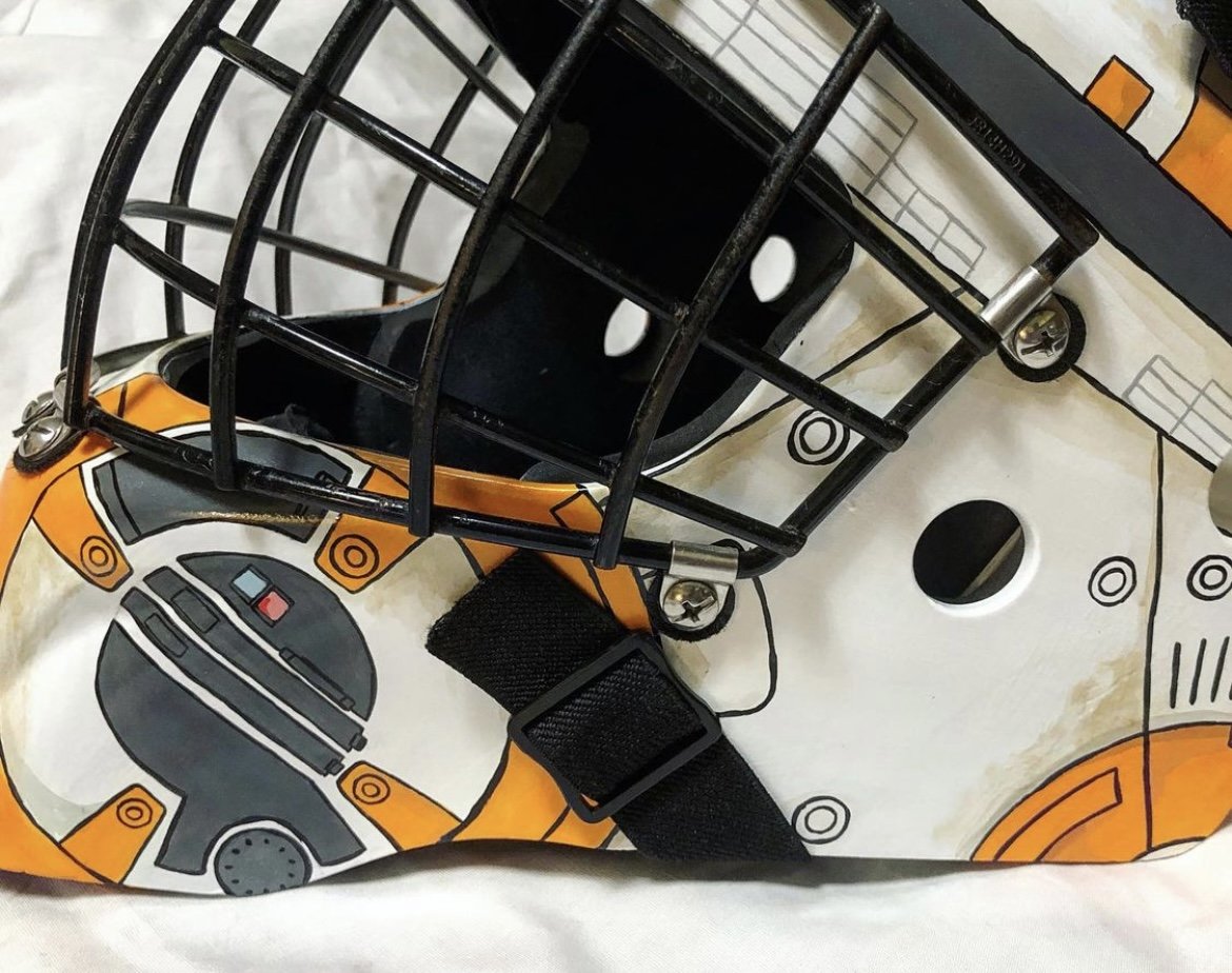 2019 Custom designed and painted a hockey goalie mask by commission.