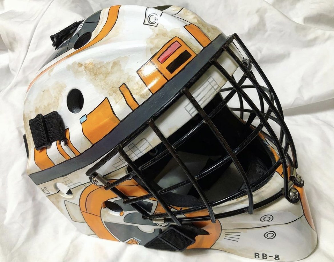 2019 Custom designed and painted a hockey goalie mask by commission.