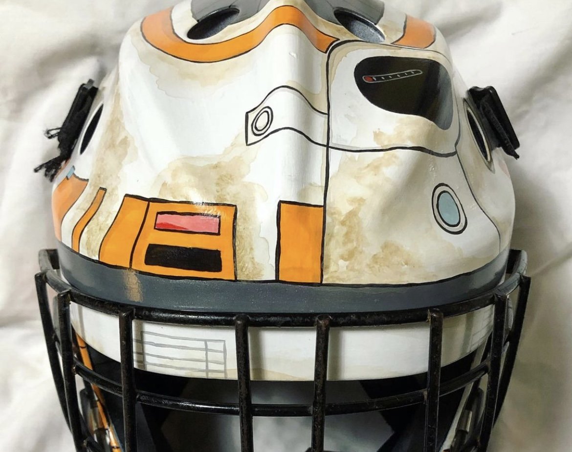 2019 Custom designed and painted a hockey goalie mask by commission.
