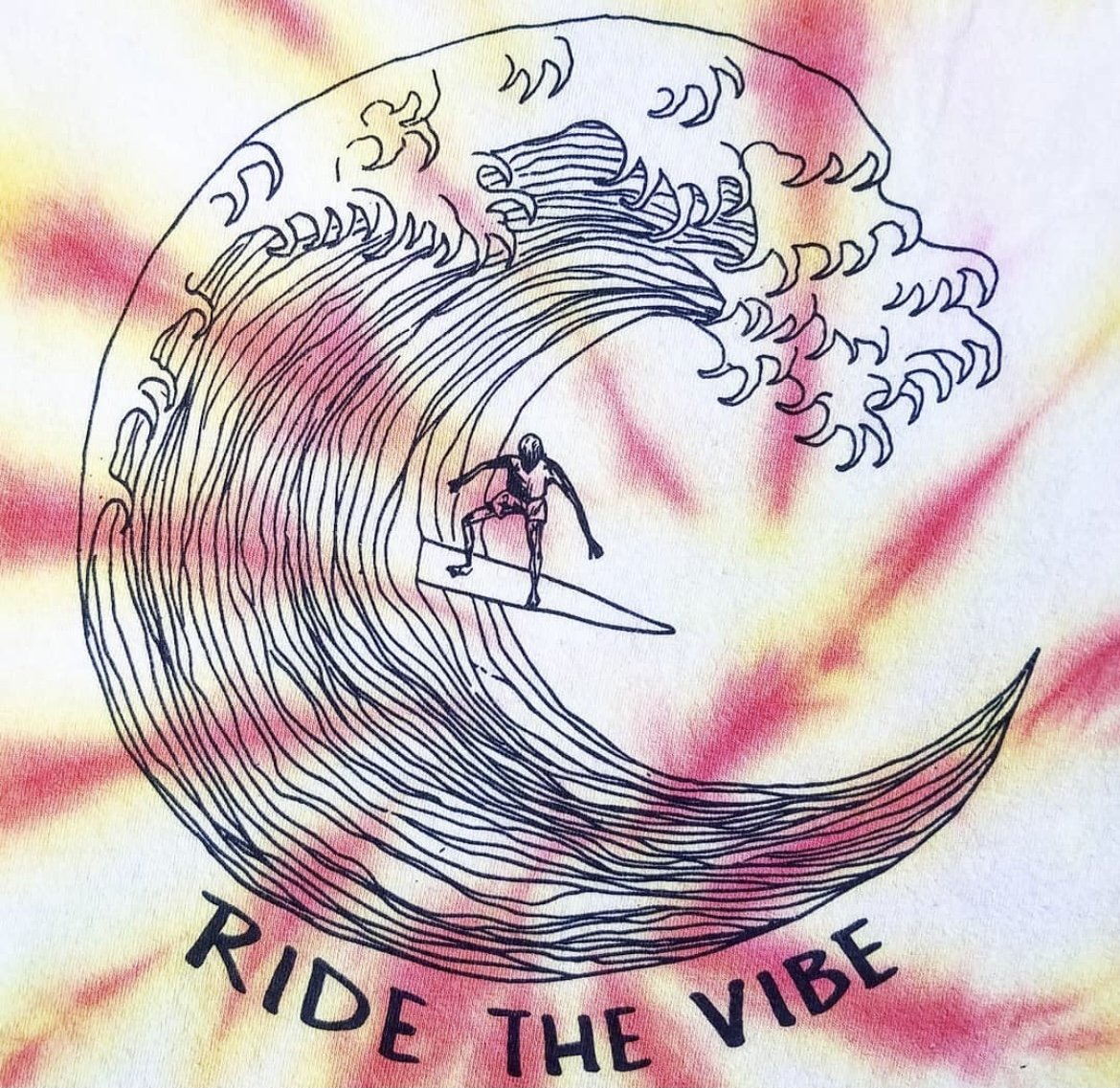 2019 Hand tie-dyed t-shirt, created t-shirt design, and manually printed t-shirt