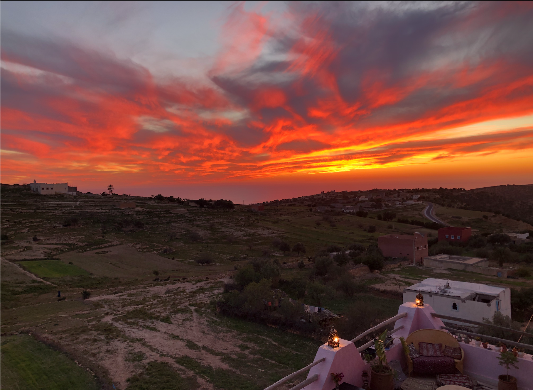 Sunset view from the Tamazirt Villa