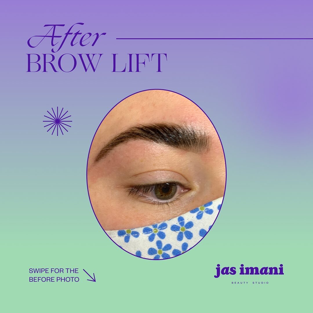 ⁠⁠
What is a Brow Lift?⁠⁠
⁠⁠
Your natural brows lifted, sculpted, shaped, &amp; cleaned (We tweeze only). ⁠⁠
⁠⁠
With a brow lift (also known as Brow Lamination), we will relax your hair so your brows become more managable. Your brows will appear feat