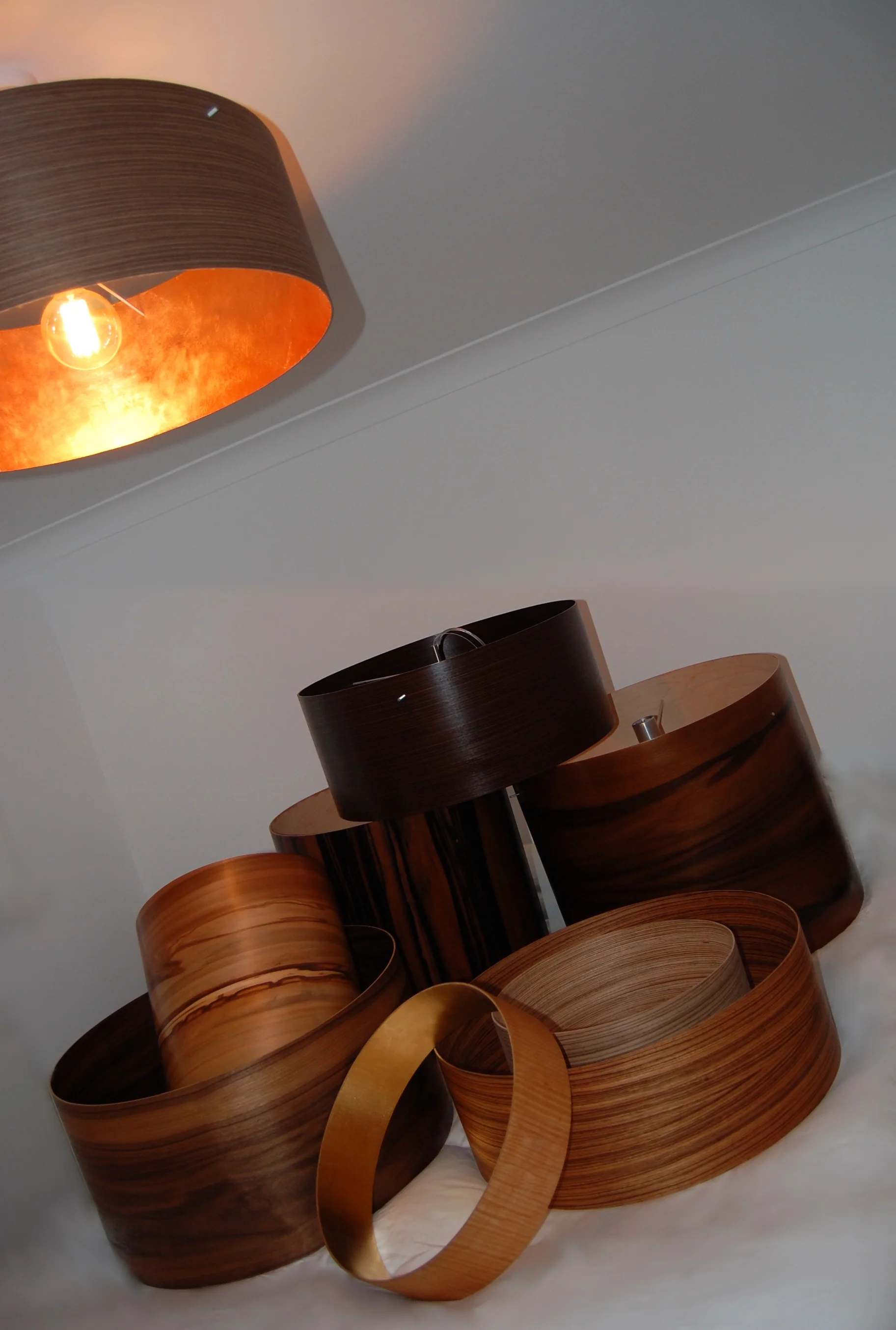 Wood veneer Drum Lampshade Project