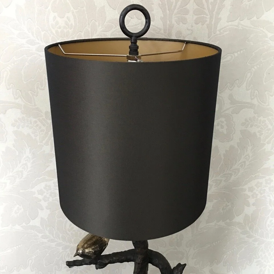 Brown Satin Lampshade in Jab Anstoetz Saba Fabric