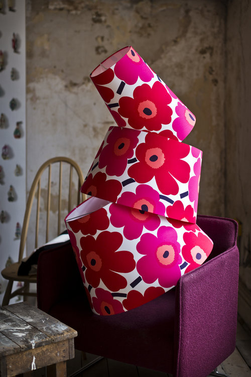 Marimekko Unikko Fabric lampshades by feature-lighting.co.uk