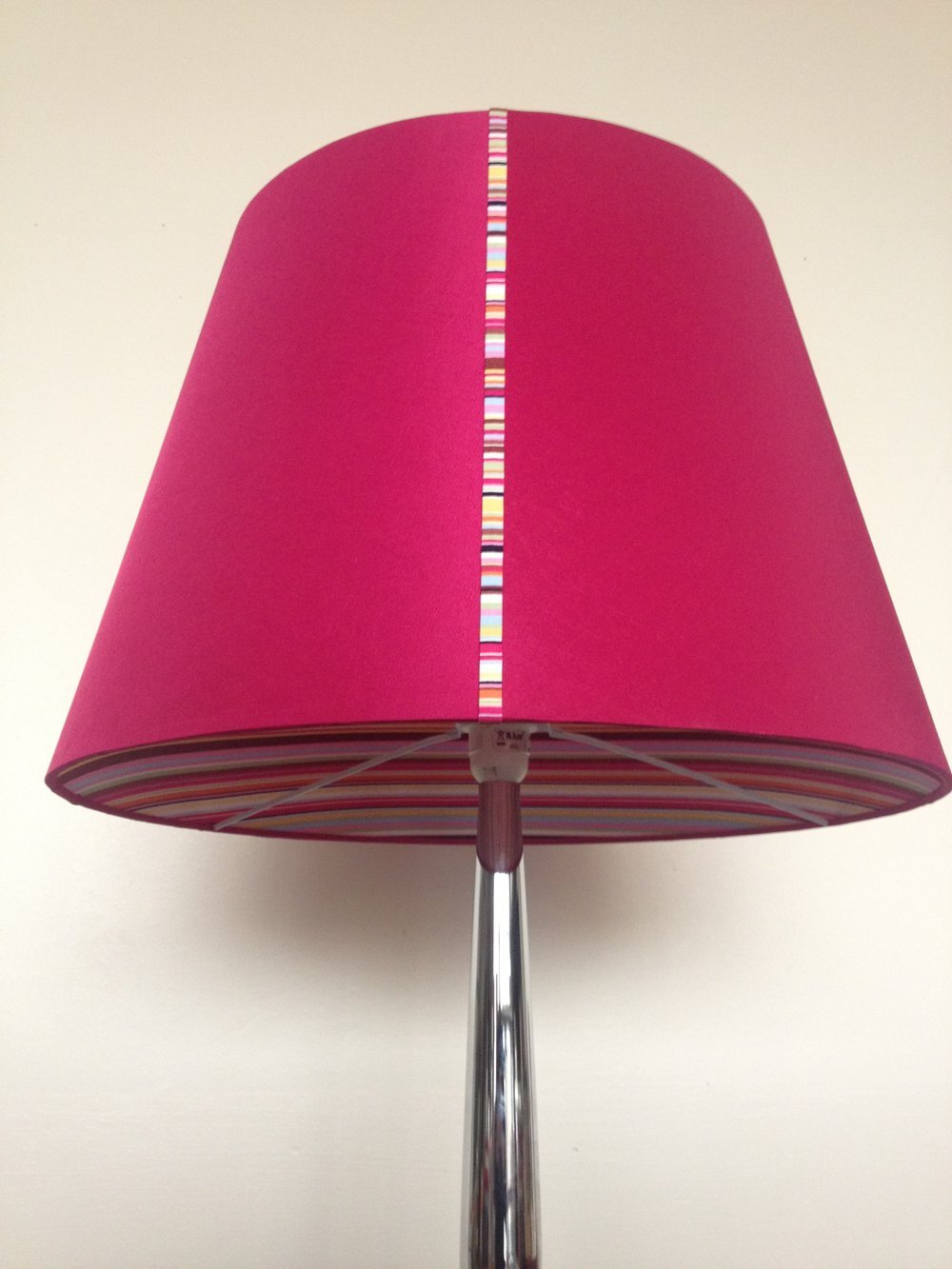 Hot Pink Velvet Fabric Drum Lampshade with Brushed Gold Light Shade 