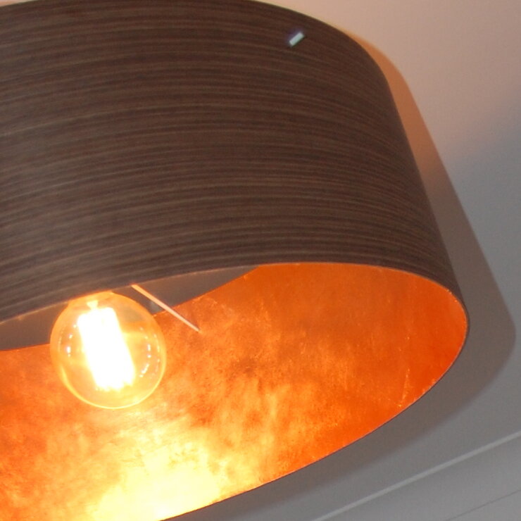 Wood veneer drum lampshades