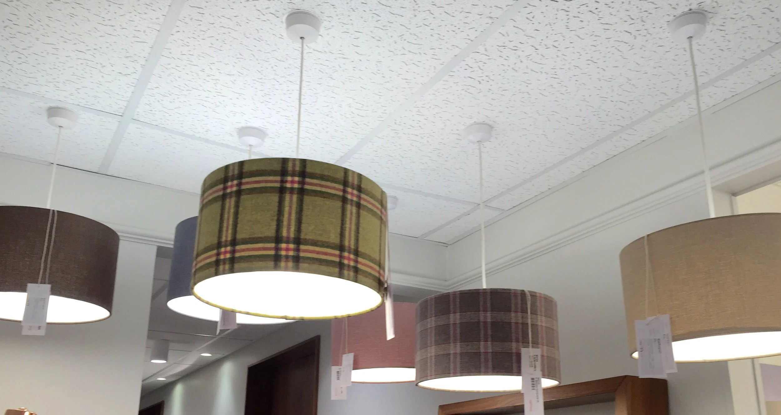 Tartan drum pendant light shades