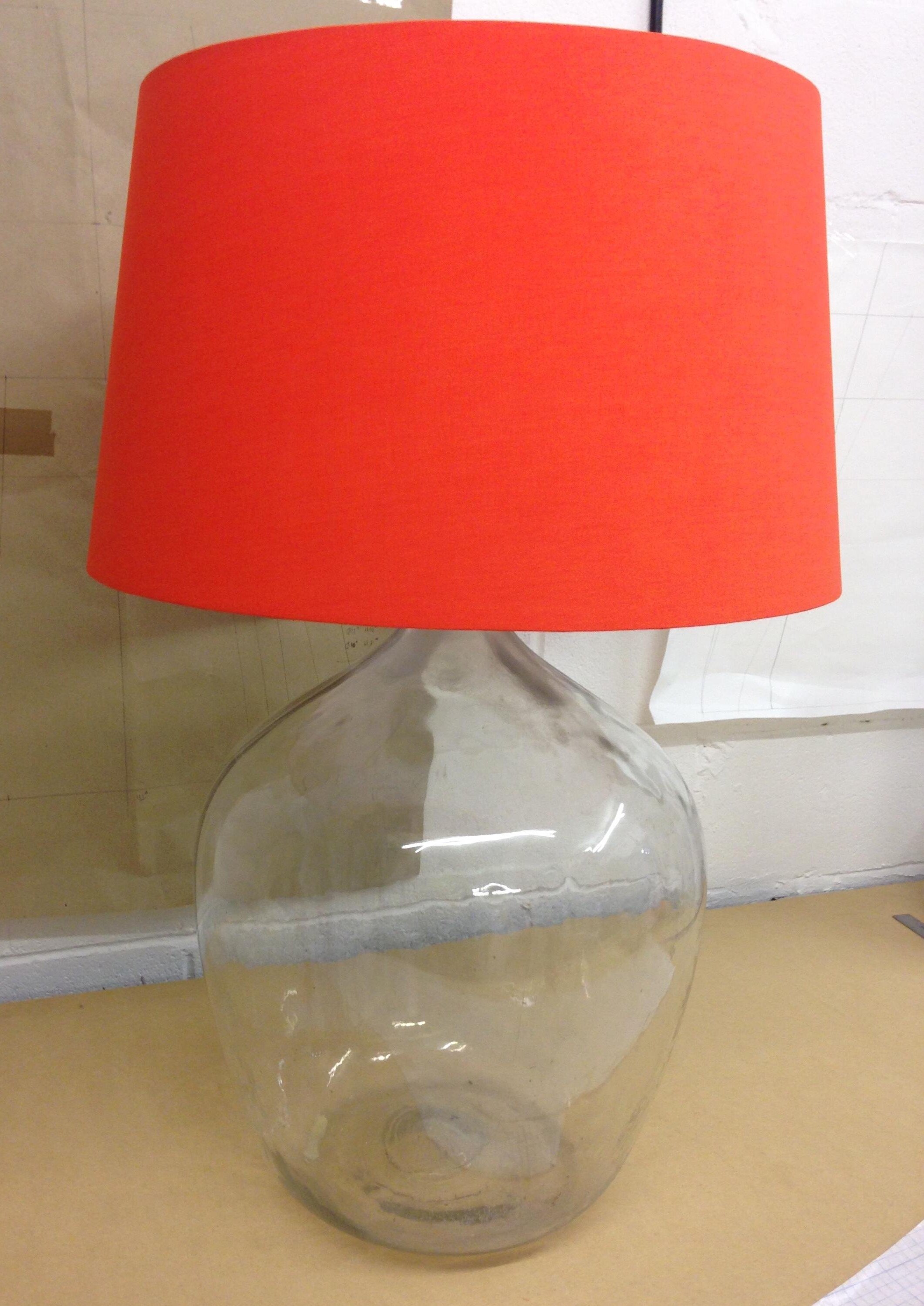 Custom Made extra large lamp shade in bright orange