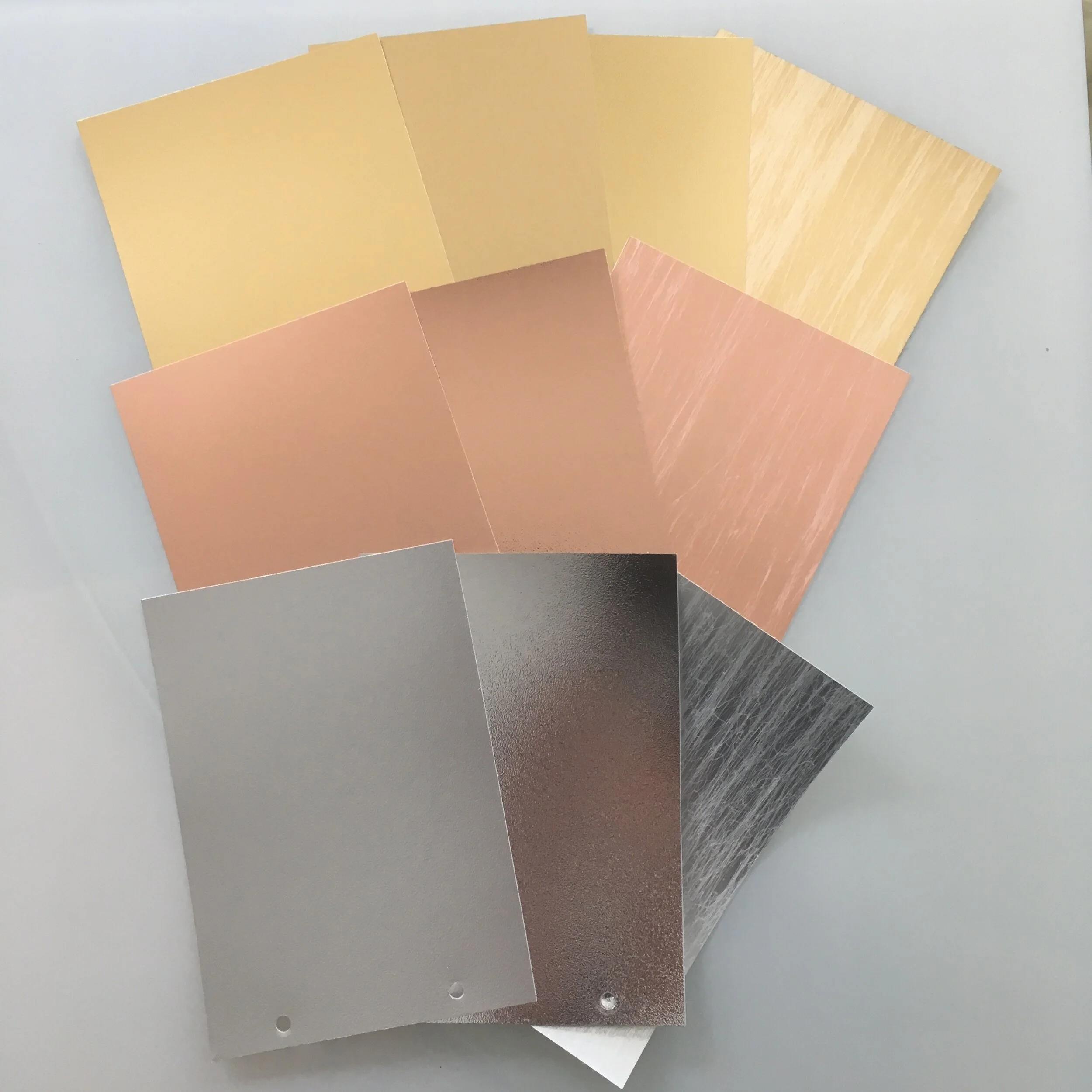 Lampshade materials in metallic finishes