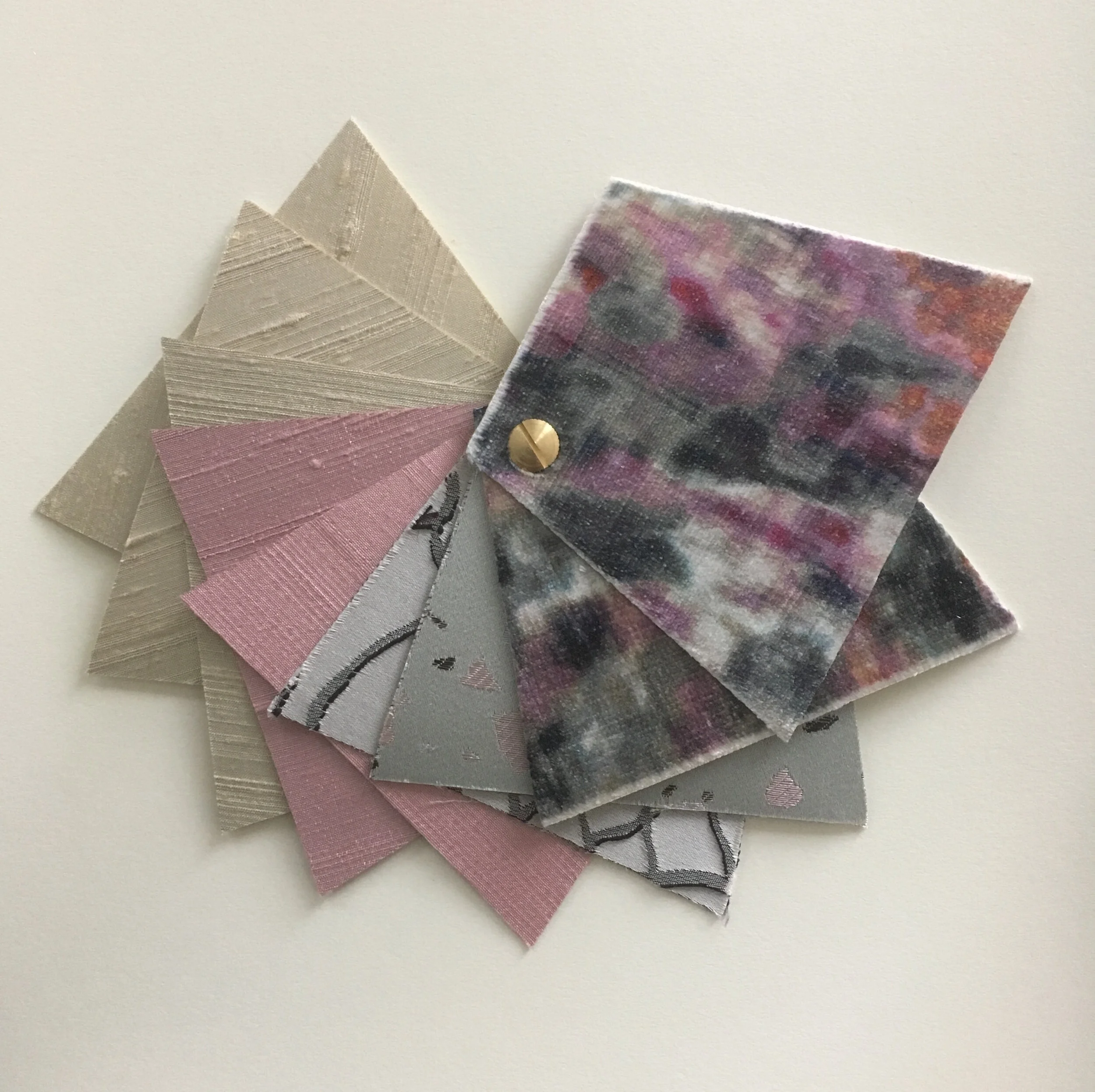 Luxury lampshade material swatches