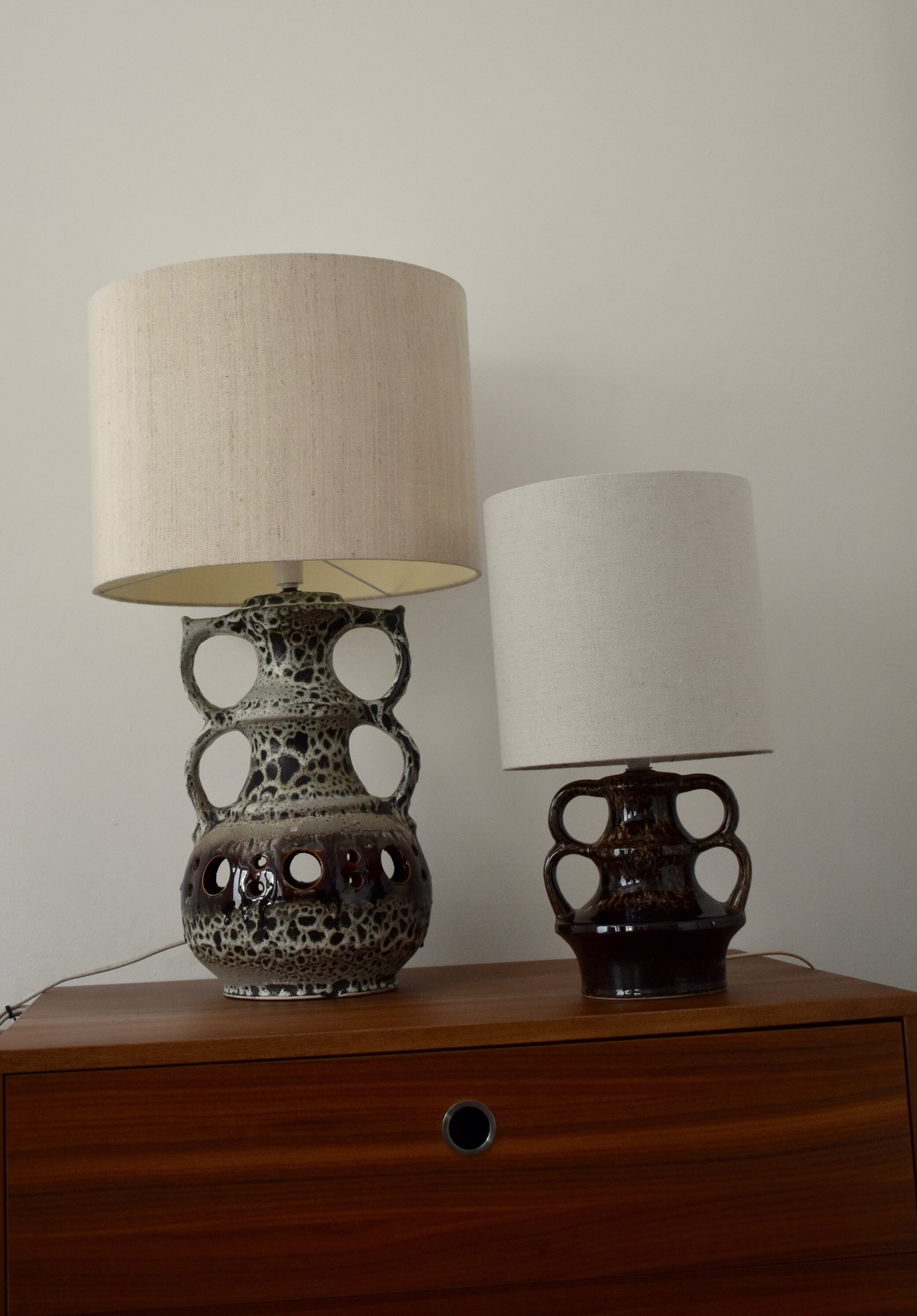 Replacement Fat Lava Lampshades in Linen and Silk 