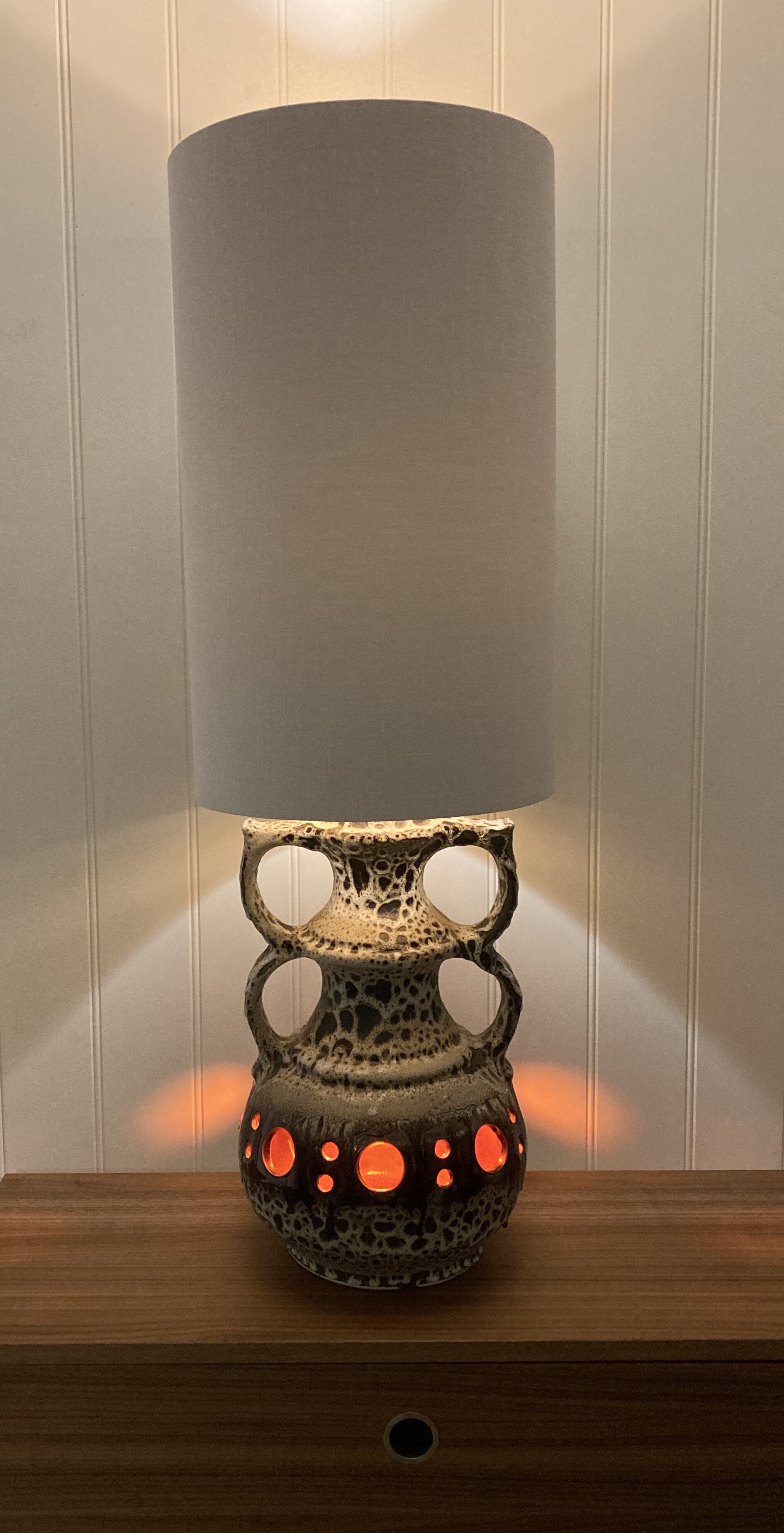 Tall Cylinder Lampshade for Fat Lava Floor Lamp Base