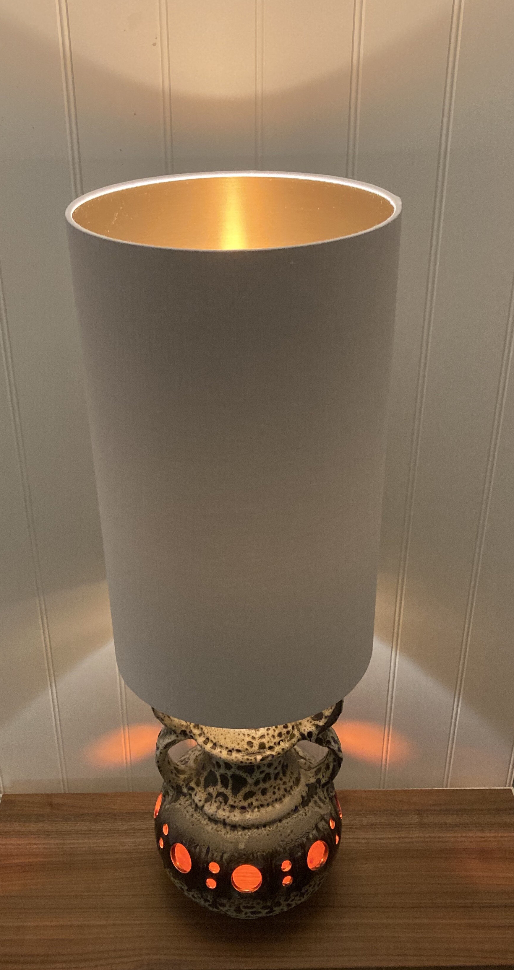 Tall cylinderical lamp shade for fat lava floor lamp