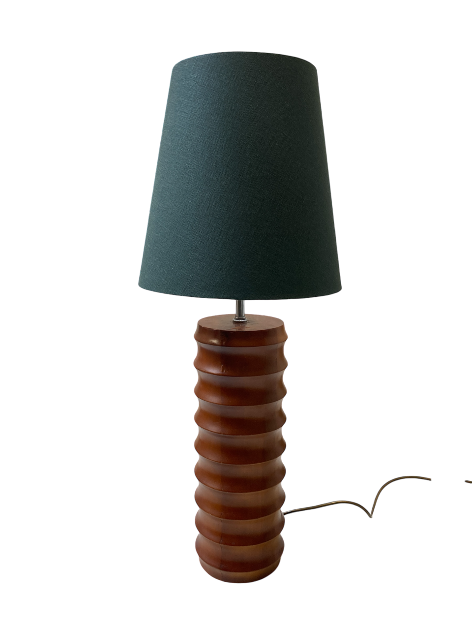 Forest Green Linen Tall Cone Lampshade.PNG