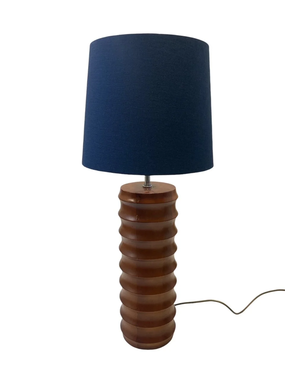Navy Blue Linen Tapered Table Lamp Shade.JPG