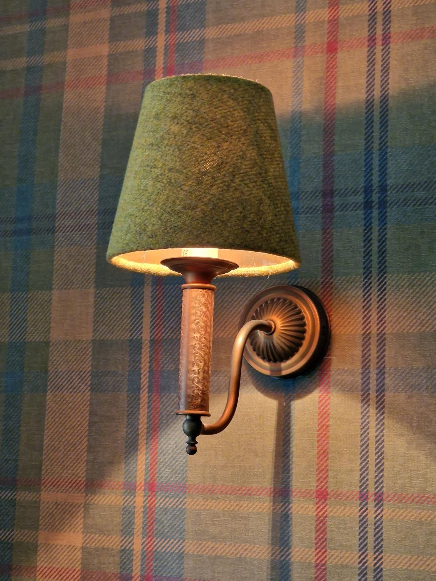 Bespoke Wool and Copper lamp shades for wall lights