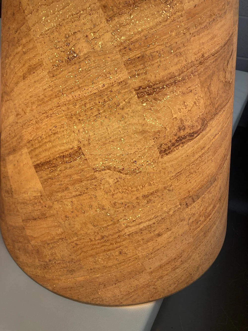Beautiful illuminated cork lampshade