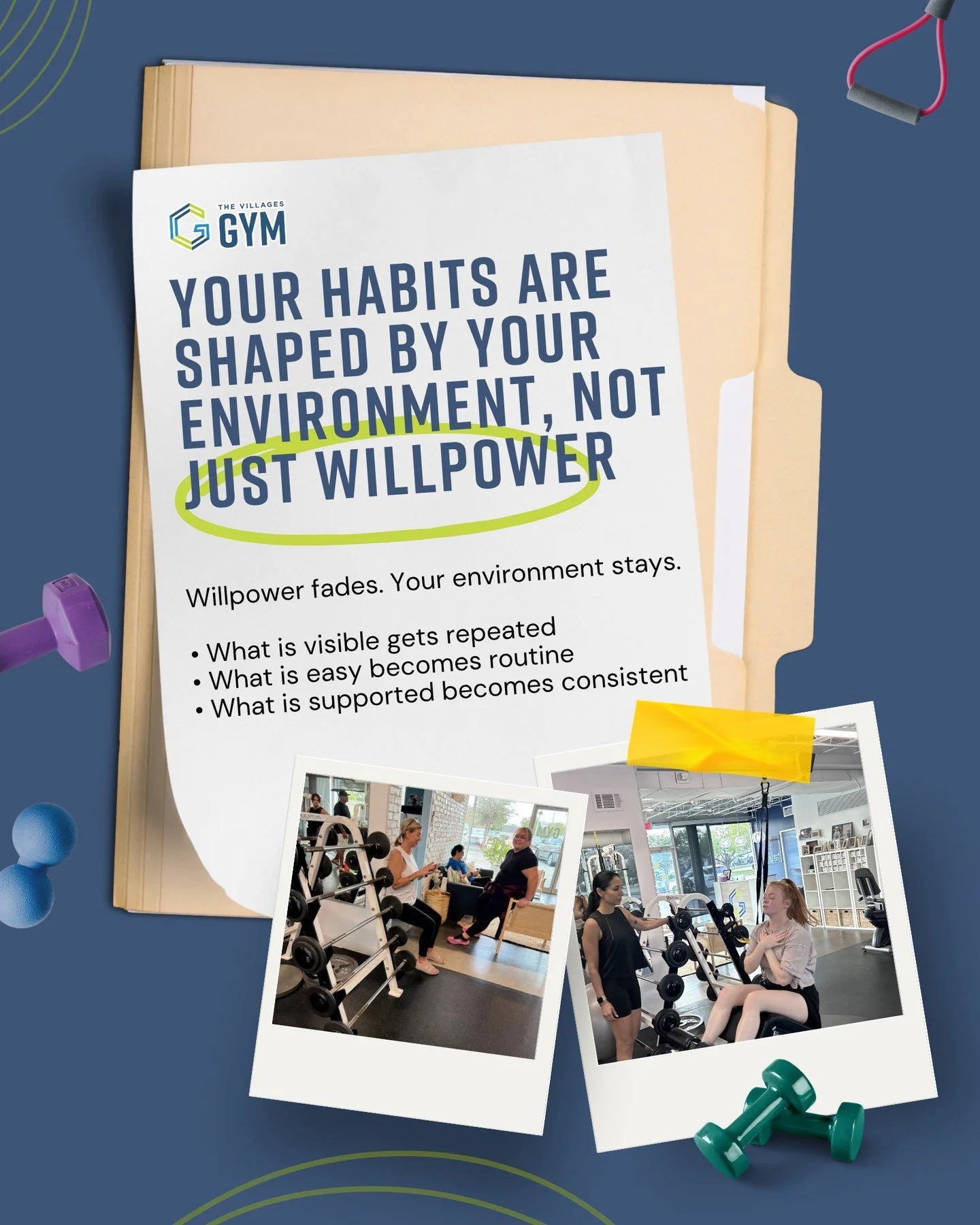 Willpower comes and goes. Your environment stays.⁠
⁠
If your space, routine, and support system are not set up for success, consistency will always feel like a struggle.⁠
⁠
What you see daily gets repeated.⁠
What is easy becomes your habit.⁠
What is 