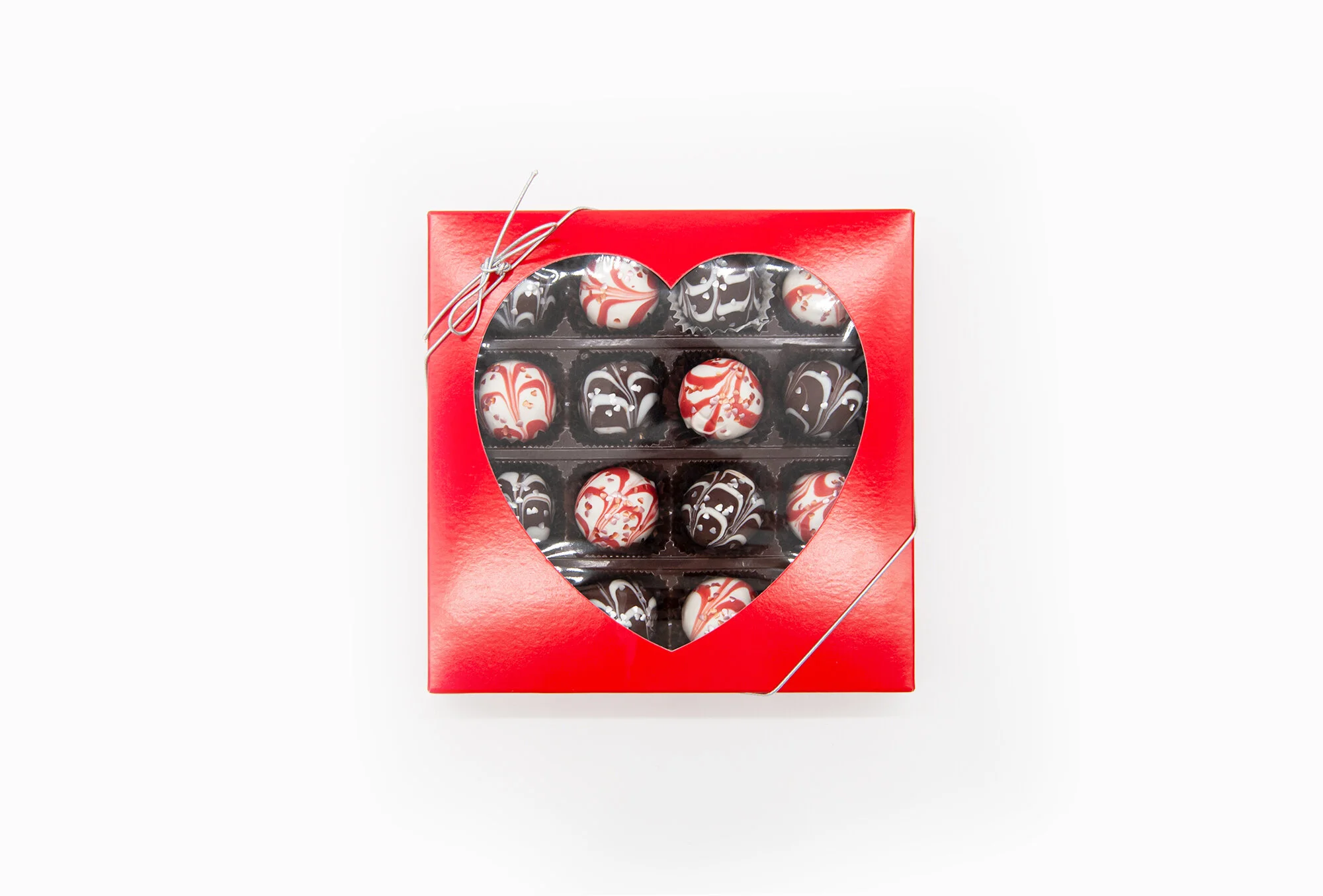 Valentine's Day Red Heart Window Melomakarona Truffles Gift Box