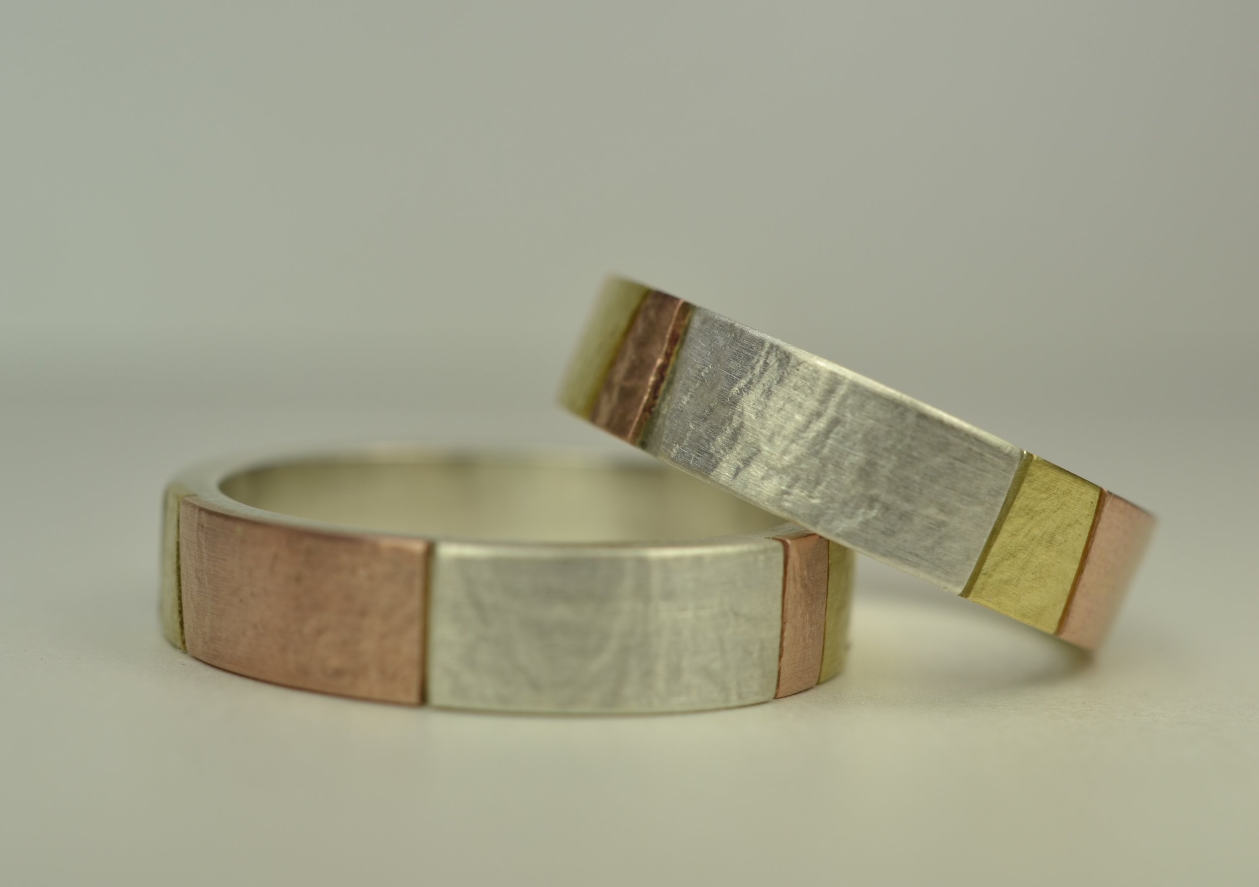  bands, multi colored gold, silver 