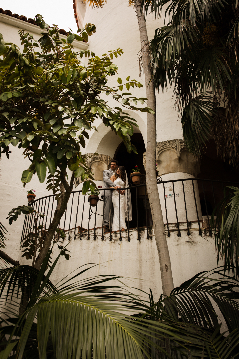 Elopement Spanish Style Santa Barbara Courthouse California Romantic dramatic moody dark wedding marriage photographer photography European Europe  - 52.jpg