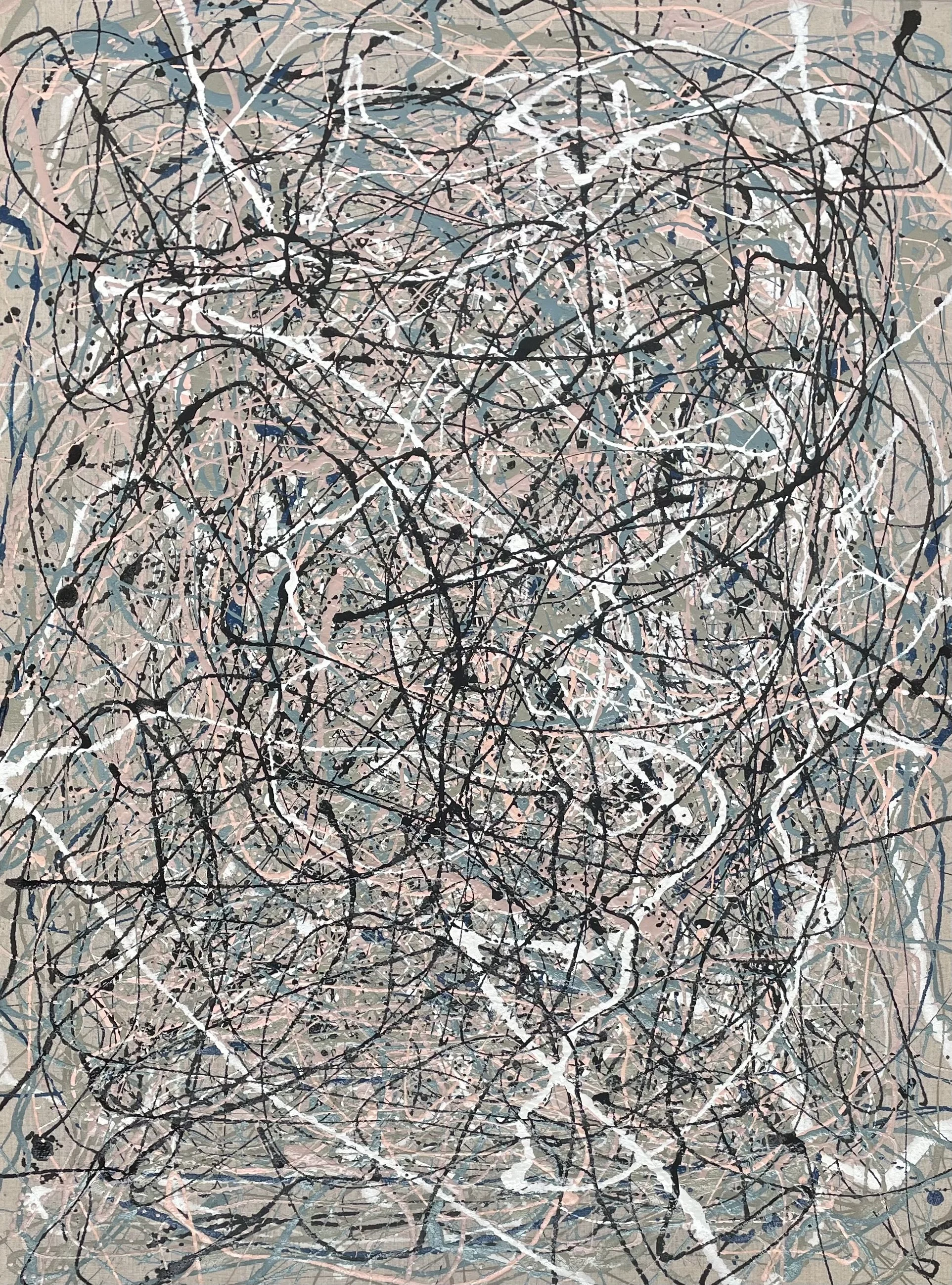 Boyd Pollack 1, oil on raw linen, 40” x 30"