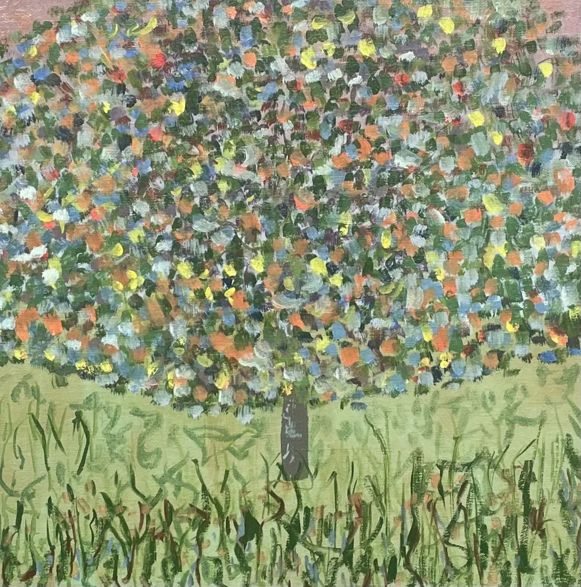 Klimt’s Tree, oil on cradled panel, 14” x 14"