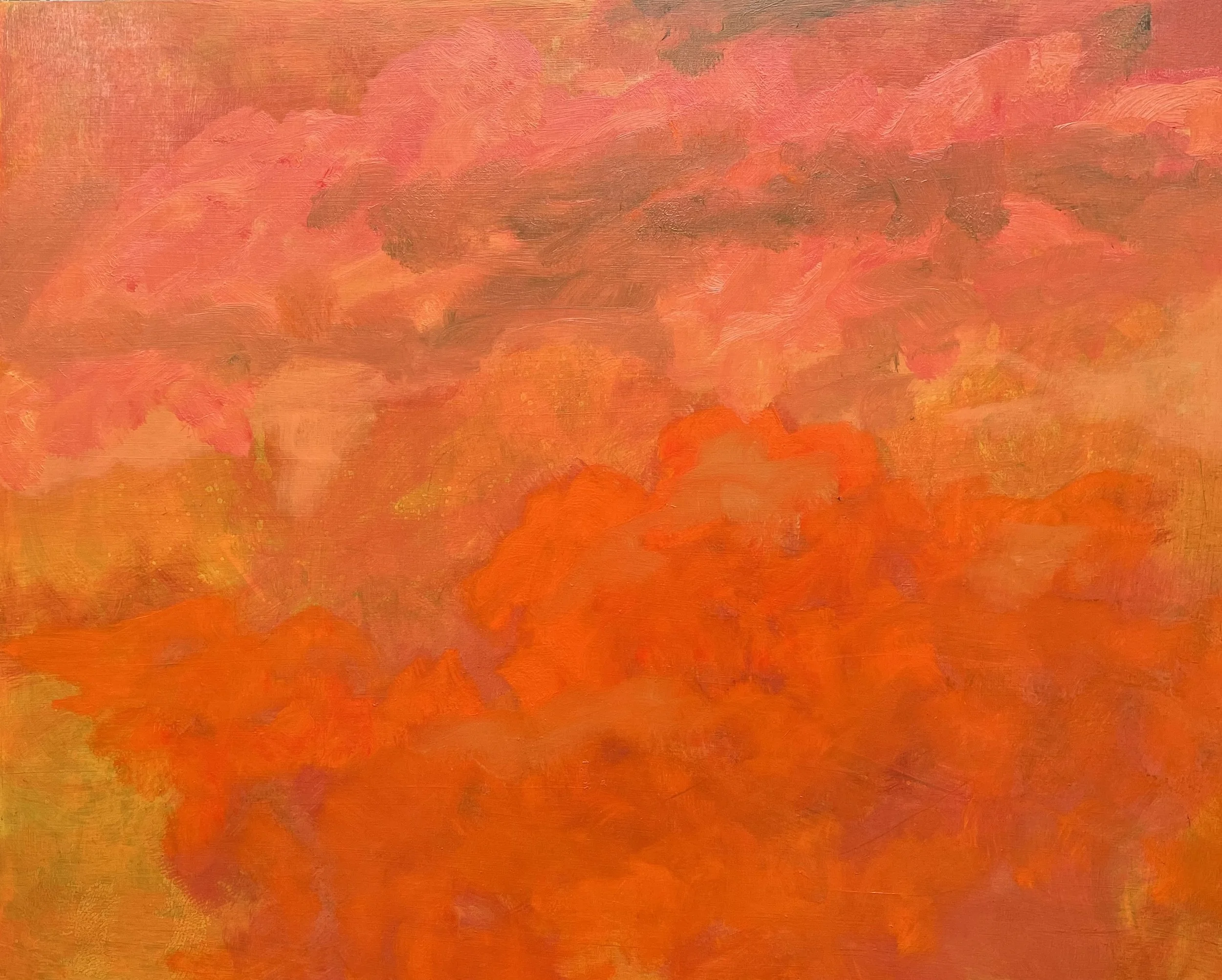 Orange Mist, oil on cradled linen panel, 24” x 30"
