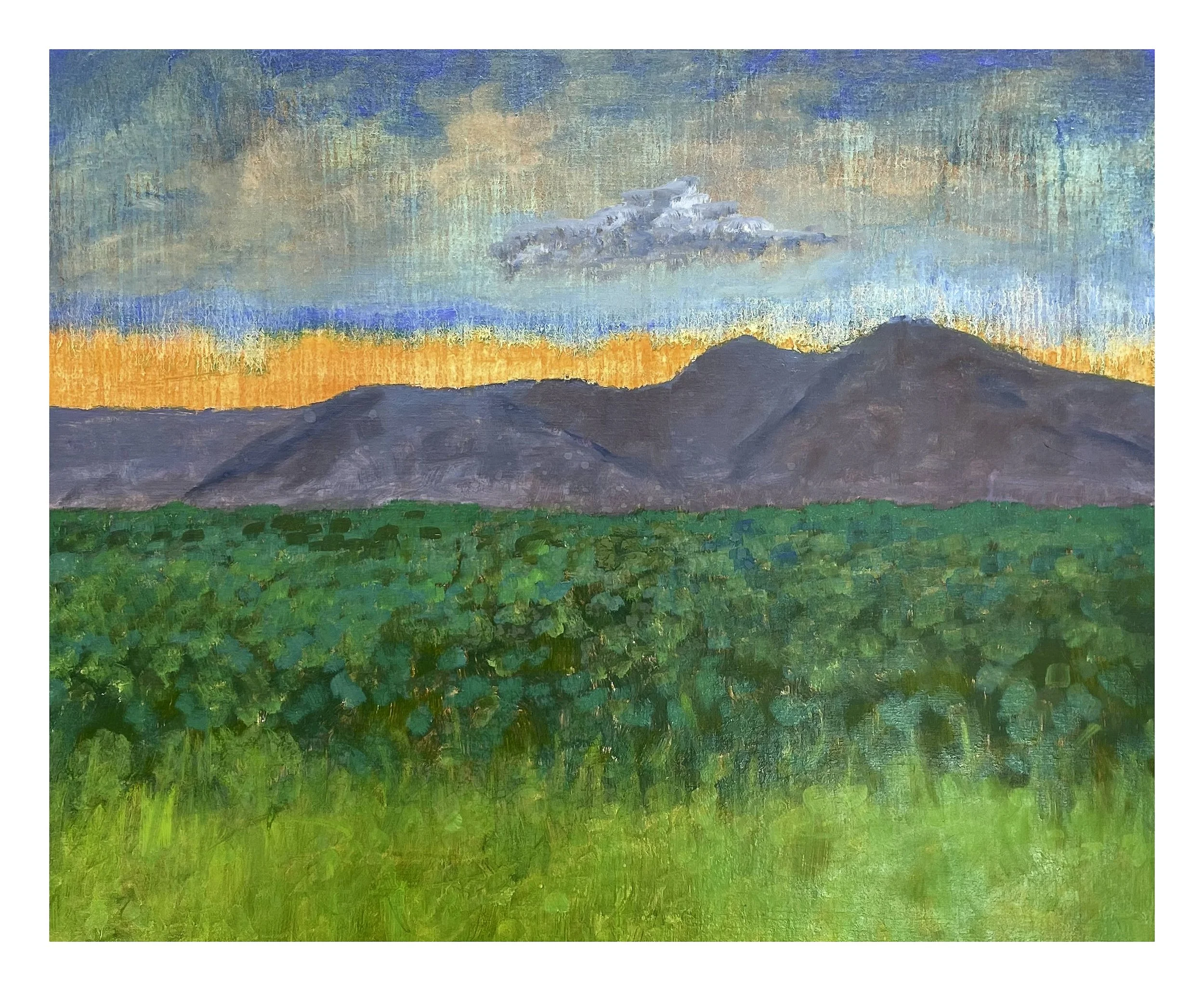 Blue Ridge Mountains, oil on cradled linen panel, 24” x 30"