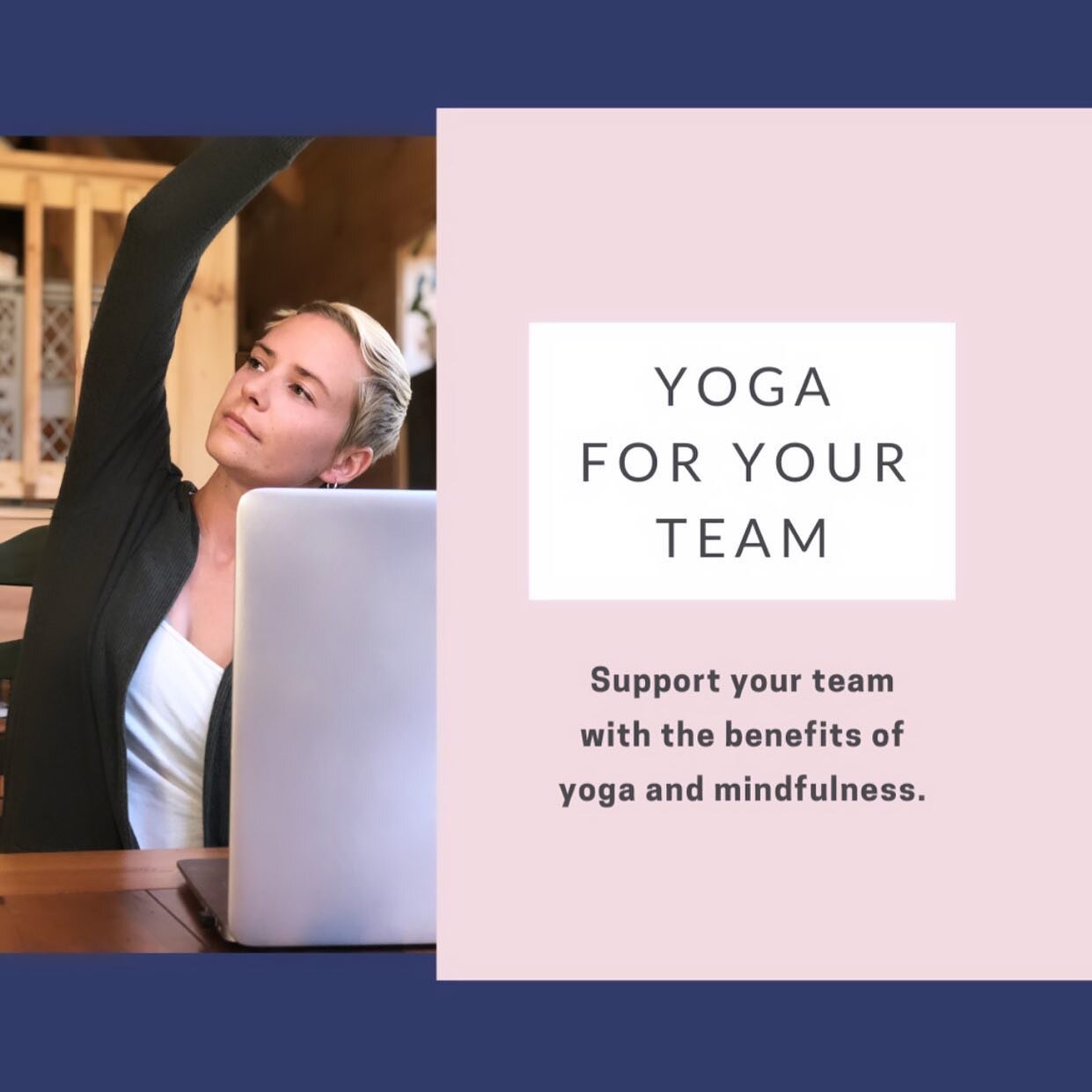 Calling all business owners!  Offer all the benefits of yoga to your team from the convenience of their computers. I&rsquo;m offering a trial package which will include breathing and relaxation techniques, gentle movement, and guided meditation - no 