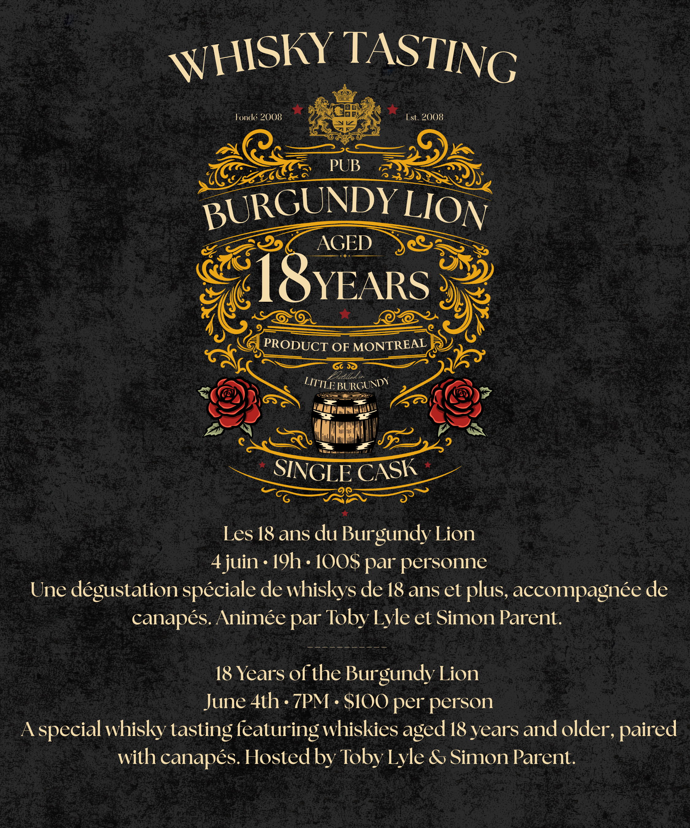 BURGUNDY LION 18 years tasting/ Dégustation 18 ans 🥃 🎉