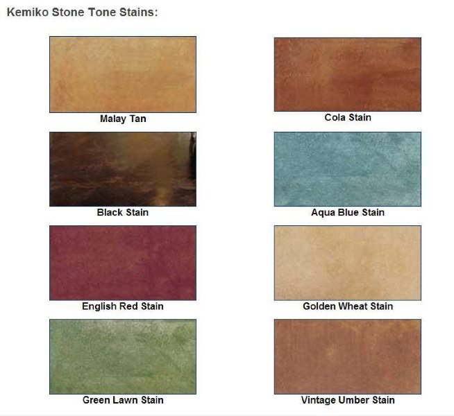 Concrete Stain Chart