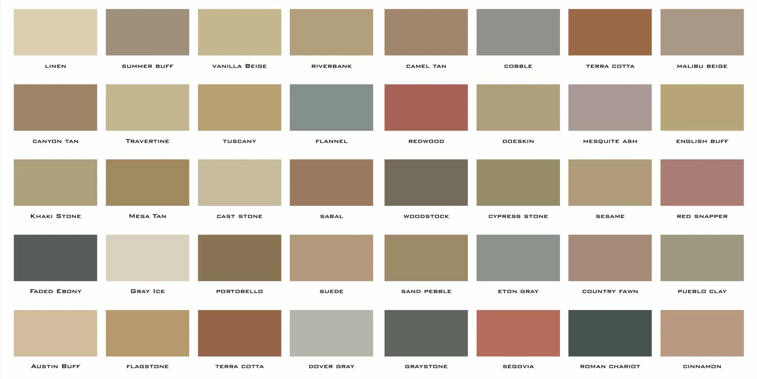 Concrete Color Program Concrete Color Palette – Concrete Paint Color Chart – QIWO