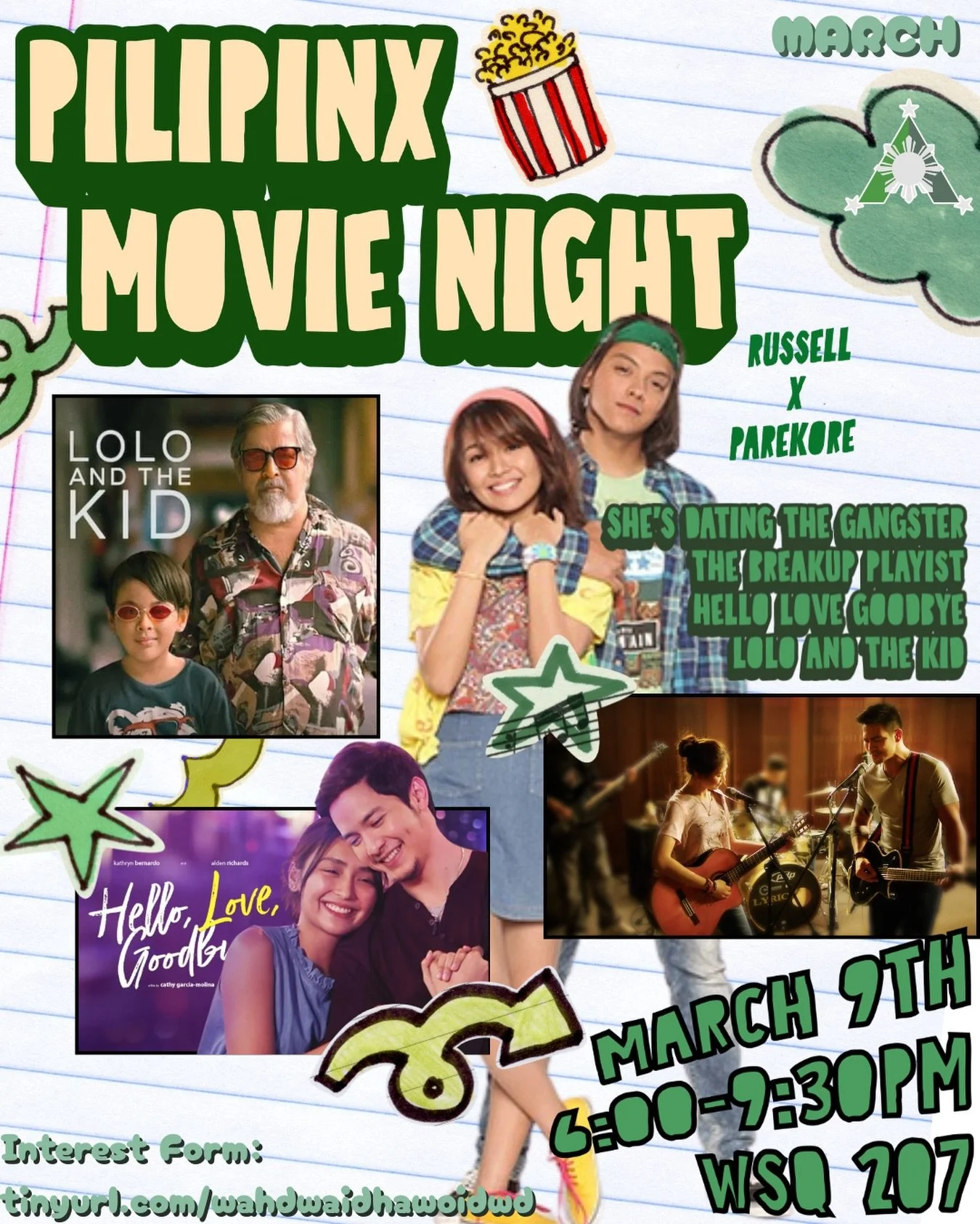 OMG A PILIPINX MOVIE NIGHT?? 🙀🇵🇭

We are back once again with another movie night and for March Movie Night we are collaborating with our Cultural Chair Jaxson in screening an Original Pilipinx Movie!! 🎥🇵🇭

Come join on Monday, March 9th from 6