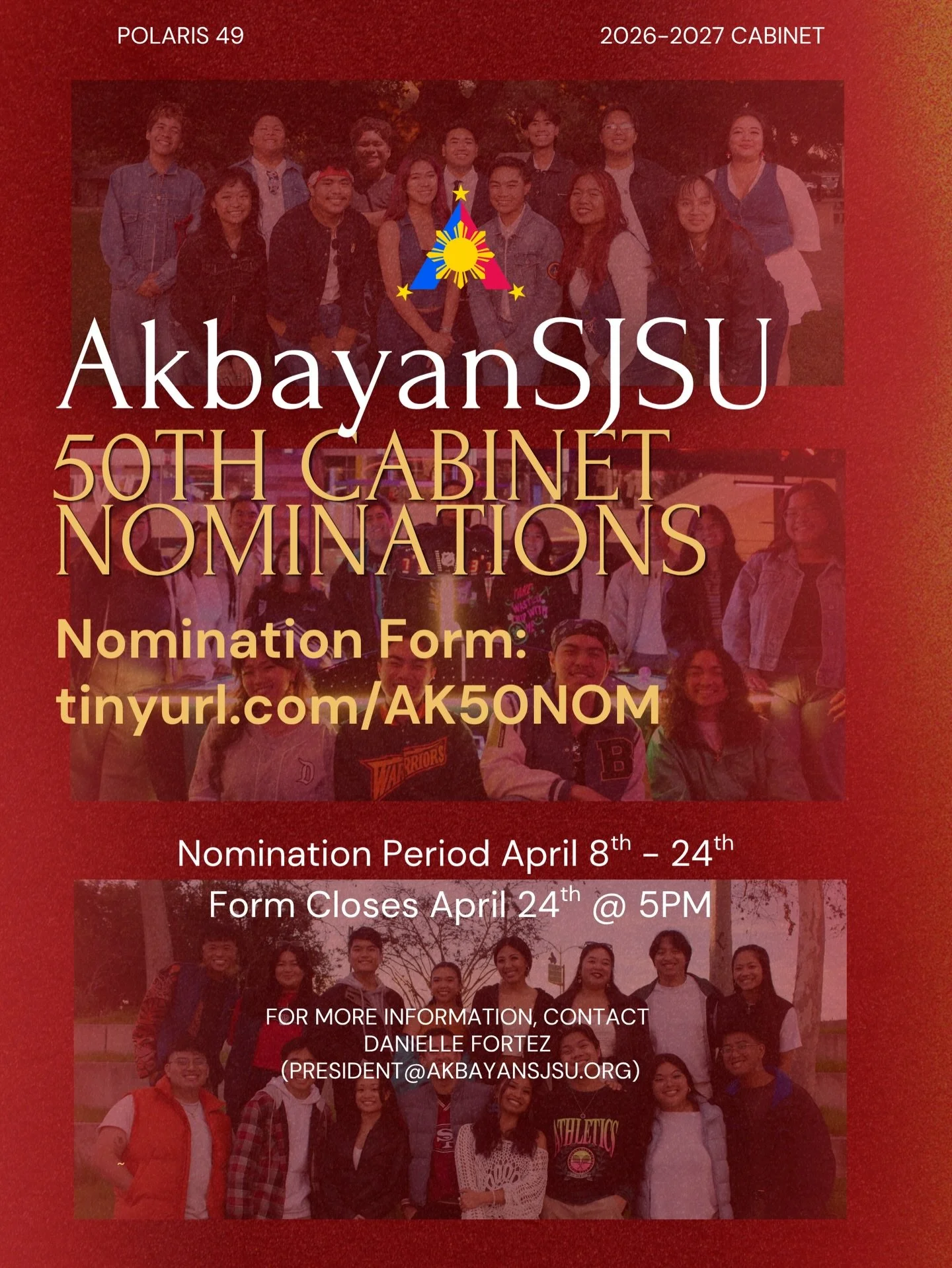 It&rsquo;s about that time of year again&hellip; ⏳

NOMINATIONS FOR THE 50th CABINET ARE FINALLY OPEN‼️🗳️

You can nominate yourself, your friends, KuyAtes, Line, Fam, or any members who you think are ready to lead the 50th CABINET📝

Fill out the n