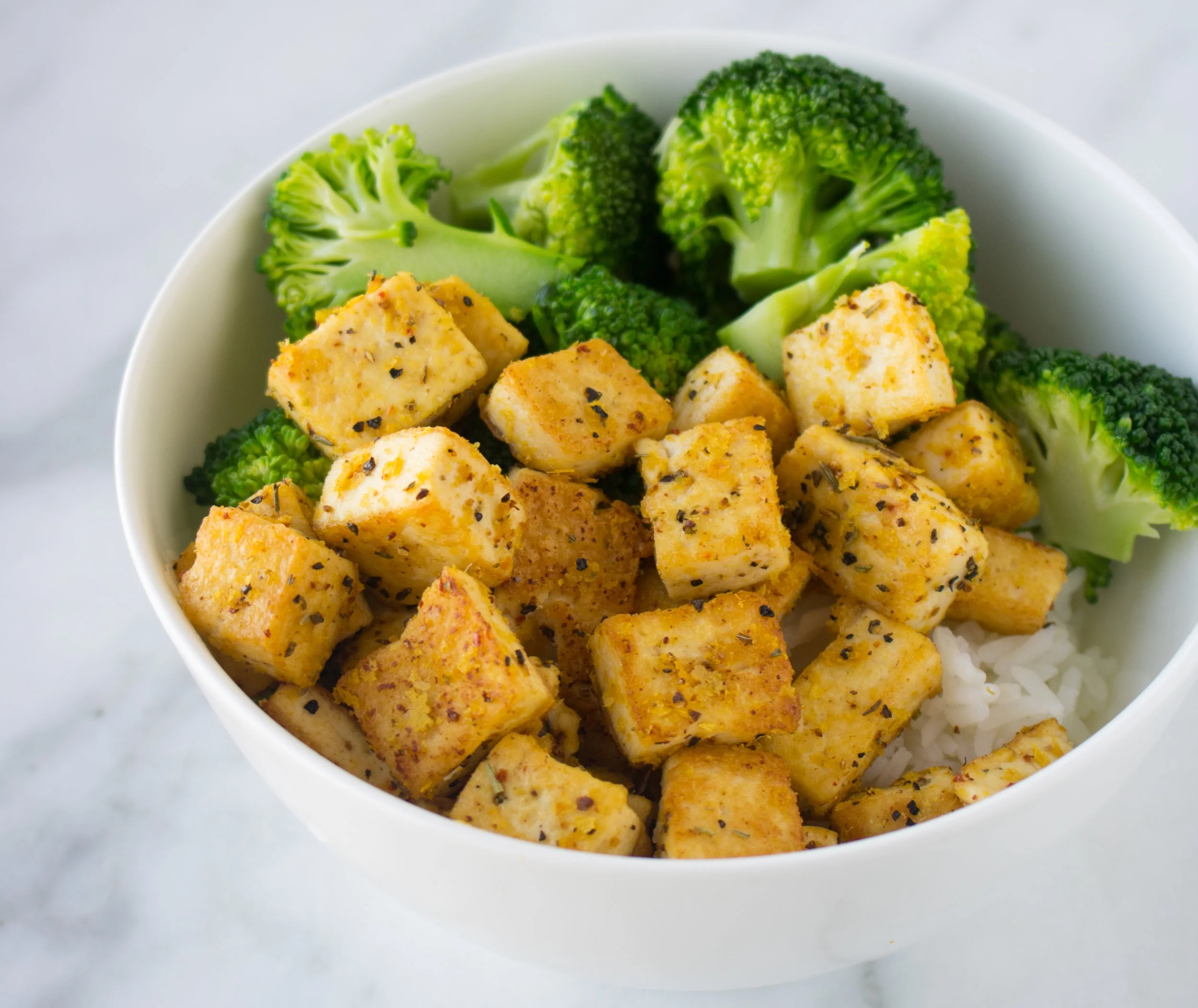 Italian herb crusted tofu.
