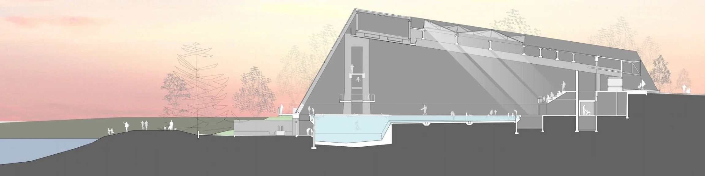Current Section of the Vancouver Aquatic Center, Vancouver, BC