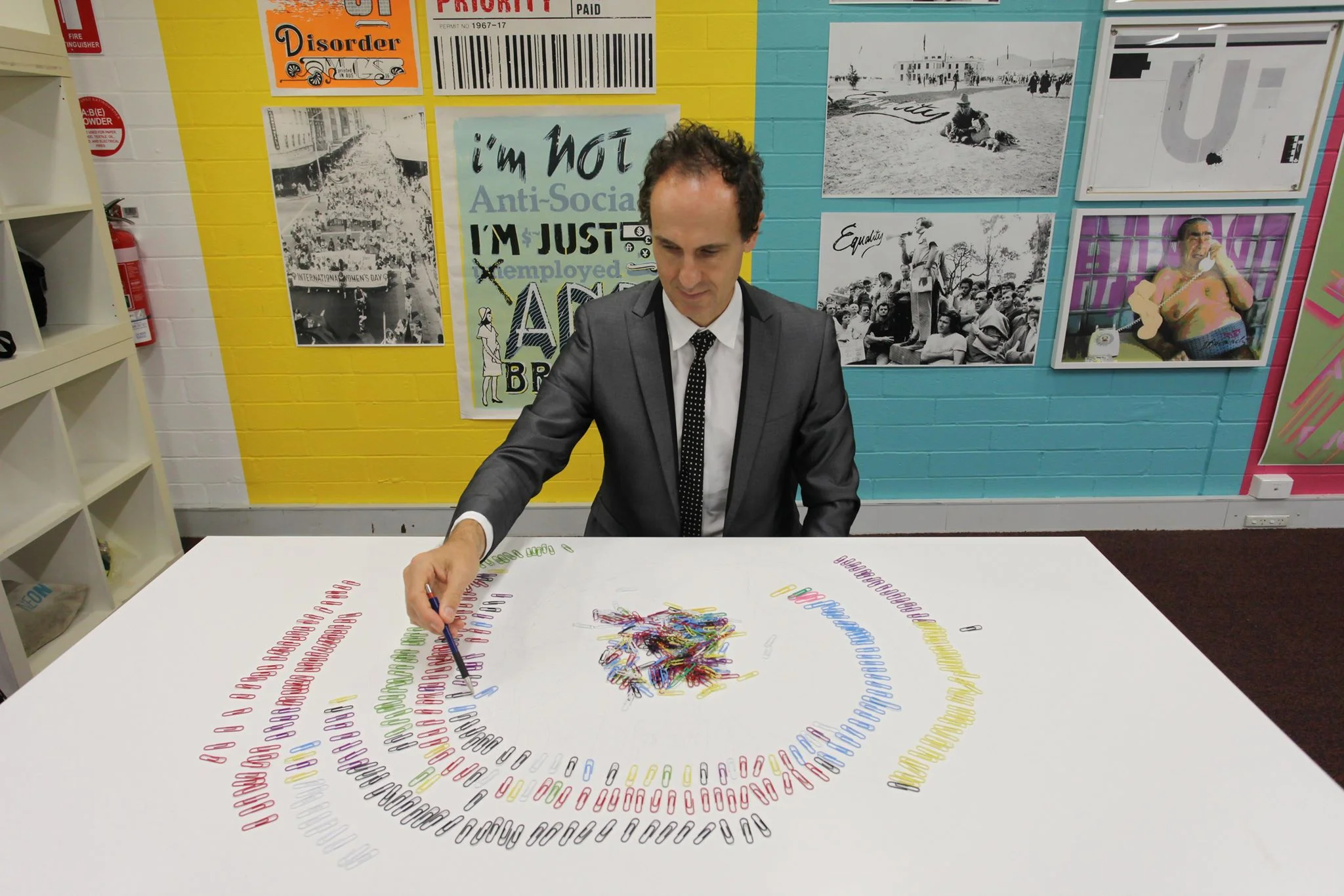 Sorting paperclips at BOO (The Bureau for the Organisation of Origins), AAANZ, Melbourne. Someone's gotta do it. Photo: Samira Ghasempour