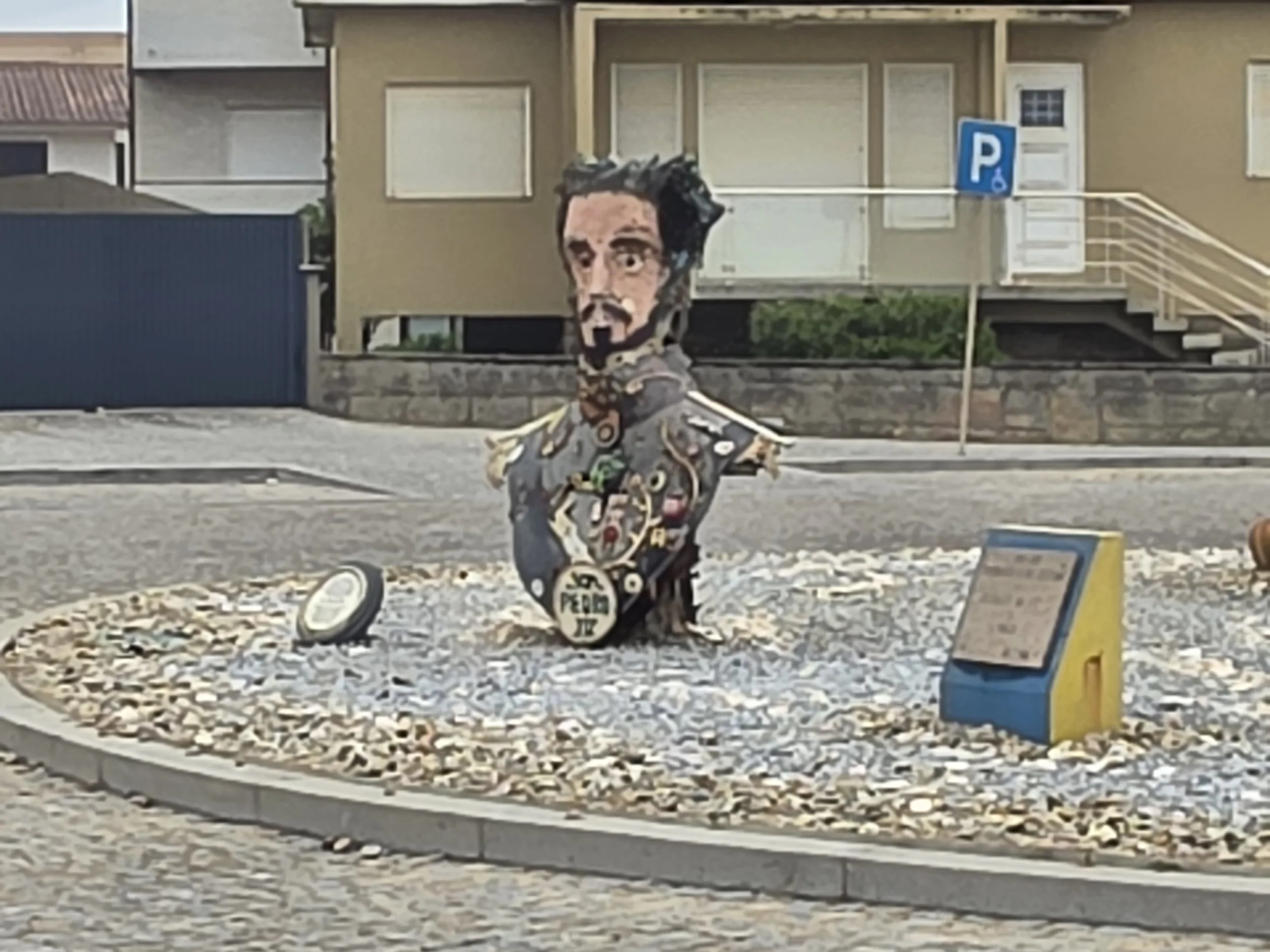  This unique bust of  King Pedro IV  (also known as Dom Pedro IV) is a striking example of Portuguese "trash art." While Pedro IV is a legendary figure in Portuguese history—known as "The Liberator" for his role in defending the constitutional monarc