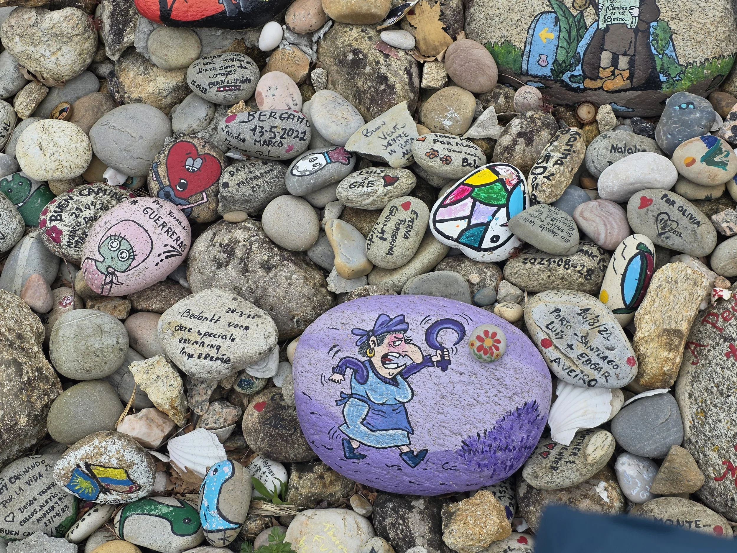 close up of the stones at the mile marker